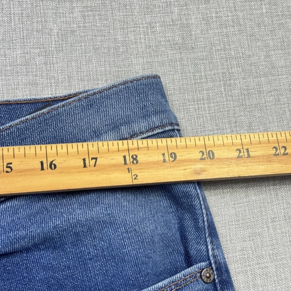 Mott & Bow Jeans Mens 38x32 Straight Blue Medium Wash Stretch Pockets Logo Denim